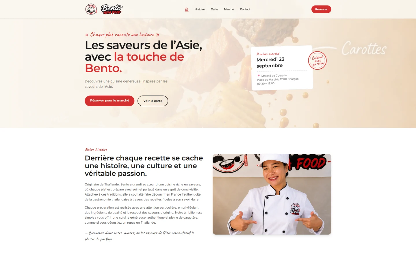 Aperçu du site Bento Asia Food